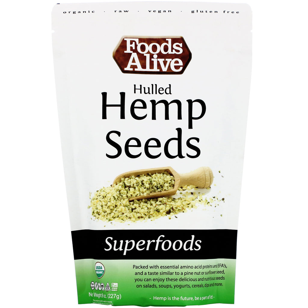 Foods Alive, Superfoods, Hulled Hemp Seeds, 8 oz (227 g)