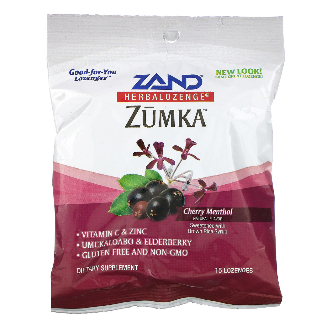 Zand, Zumka, Herbalozenge, Cherry Menthol Flavor, 15 Homeopathic Lozenges