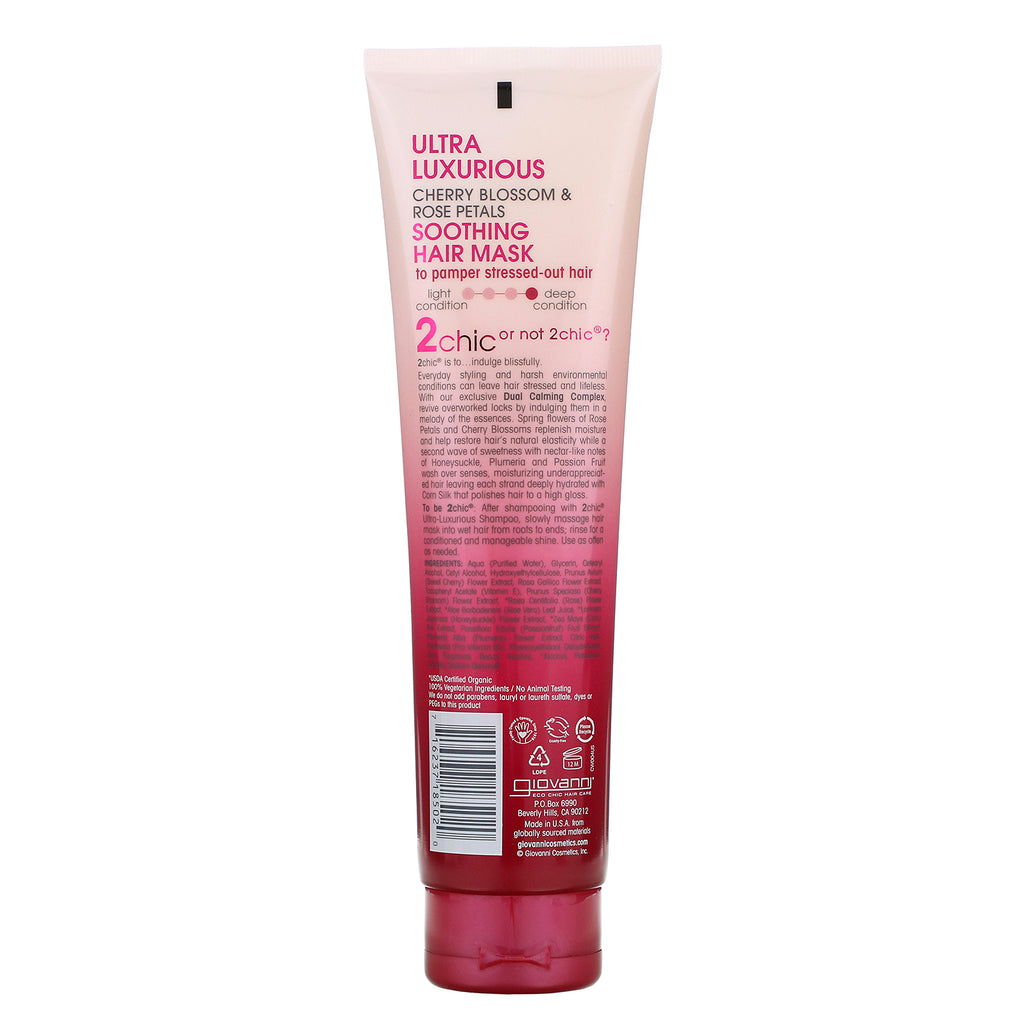Giovanni, 2chic, Ultra-Luxurious, Soothing Hair Mask, Cherry Blossom & Rose Petals, 5.1 fl oz (150 ml)