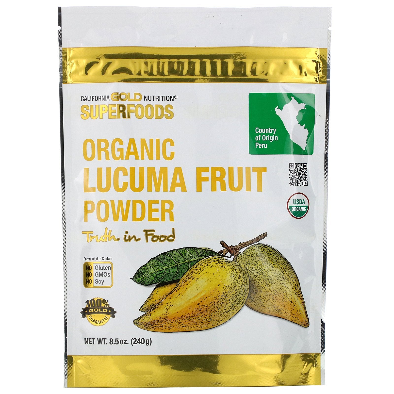 California Gold Nutrition, Superfoods, Organic Lucuma Fruit Powder, 8.5 oz (240 g)