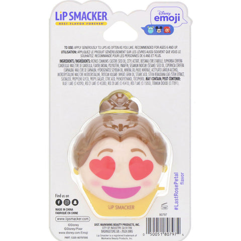 Lip Smacker, Bálsamo labial con emojis de Disney, Bella, #LastRosePetal, 7,4 g (0,26 oz)