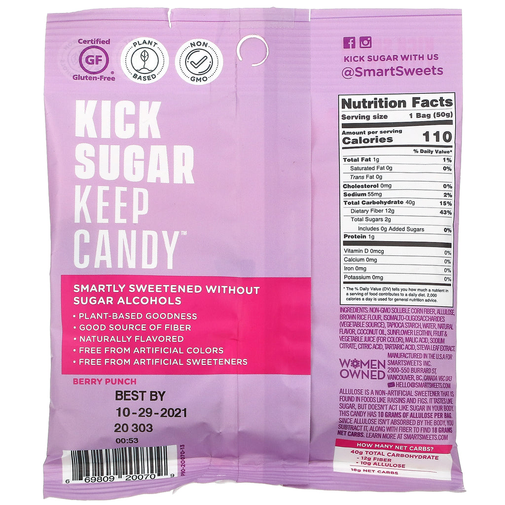 SmartSweets, Red Twists, Berry Punch, 1,8 oz (50 g)