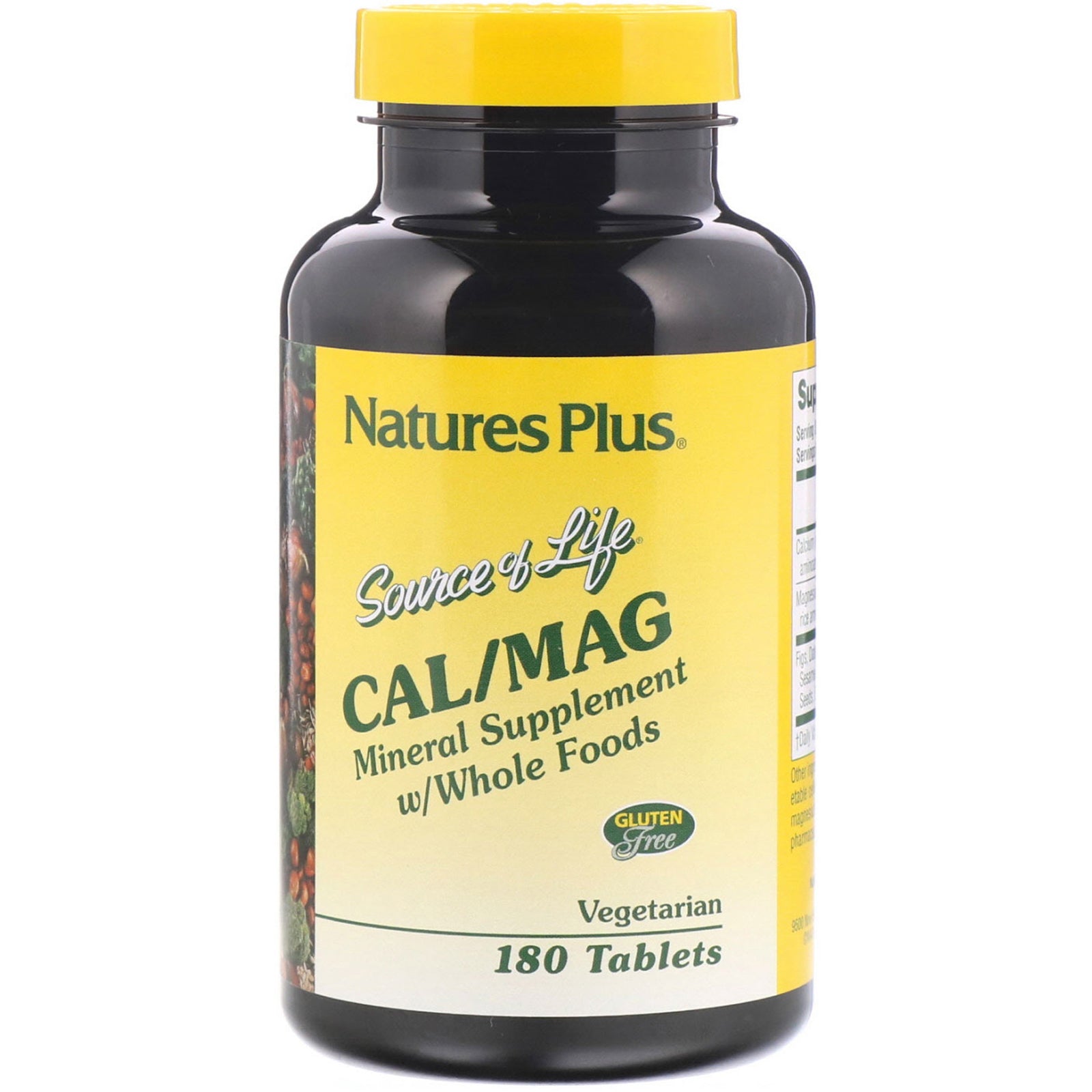 Nature's Plus, Source of Life, Cal/Mag, Mineral Supplement w/ Whole Foods, 180 Tablets