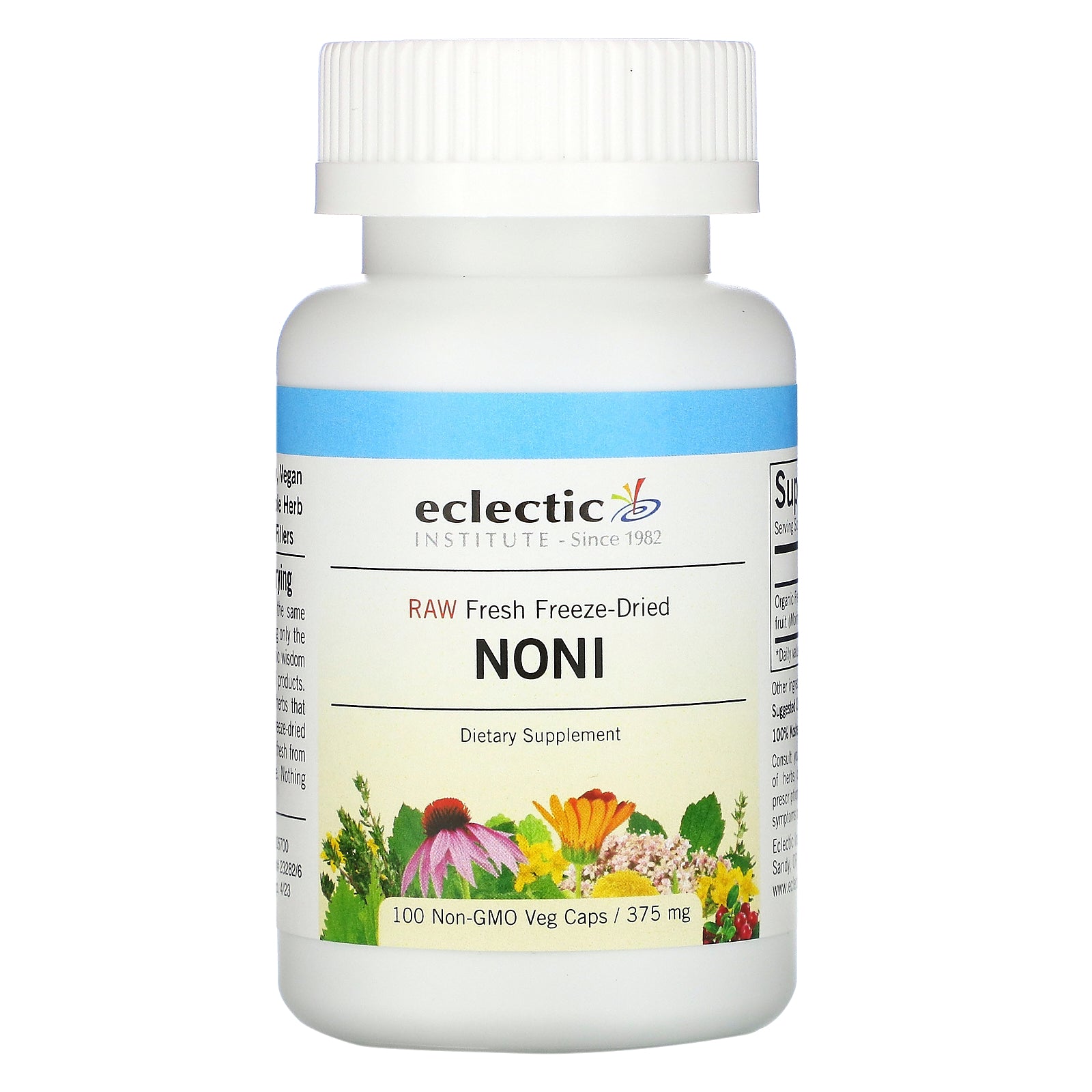Eclectic Institute, Raw Fresh Freeze-Dried, Noni, 375 mg, 100 Non-GMO Veg Caps