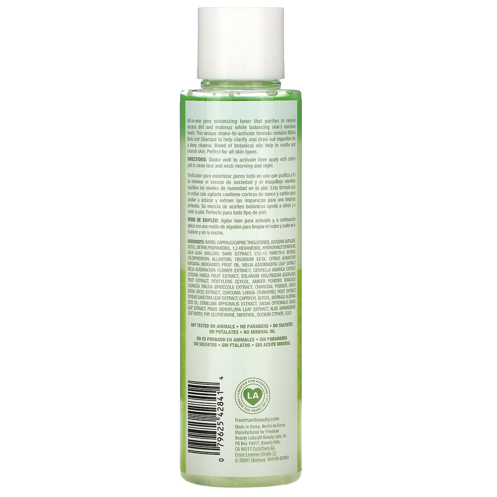 Freeman Beauty, Tónico de sauce inglés, minimizador de poros, limpieza profunda, 6,1 fl oz (180 ml)