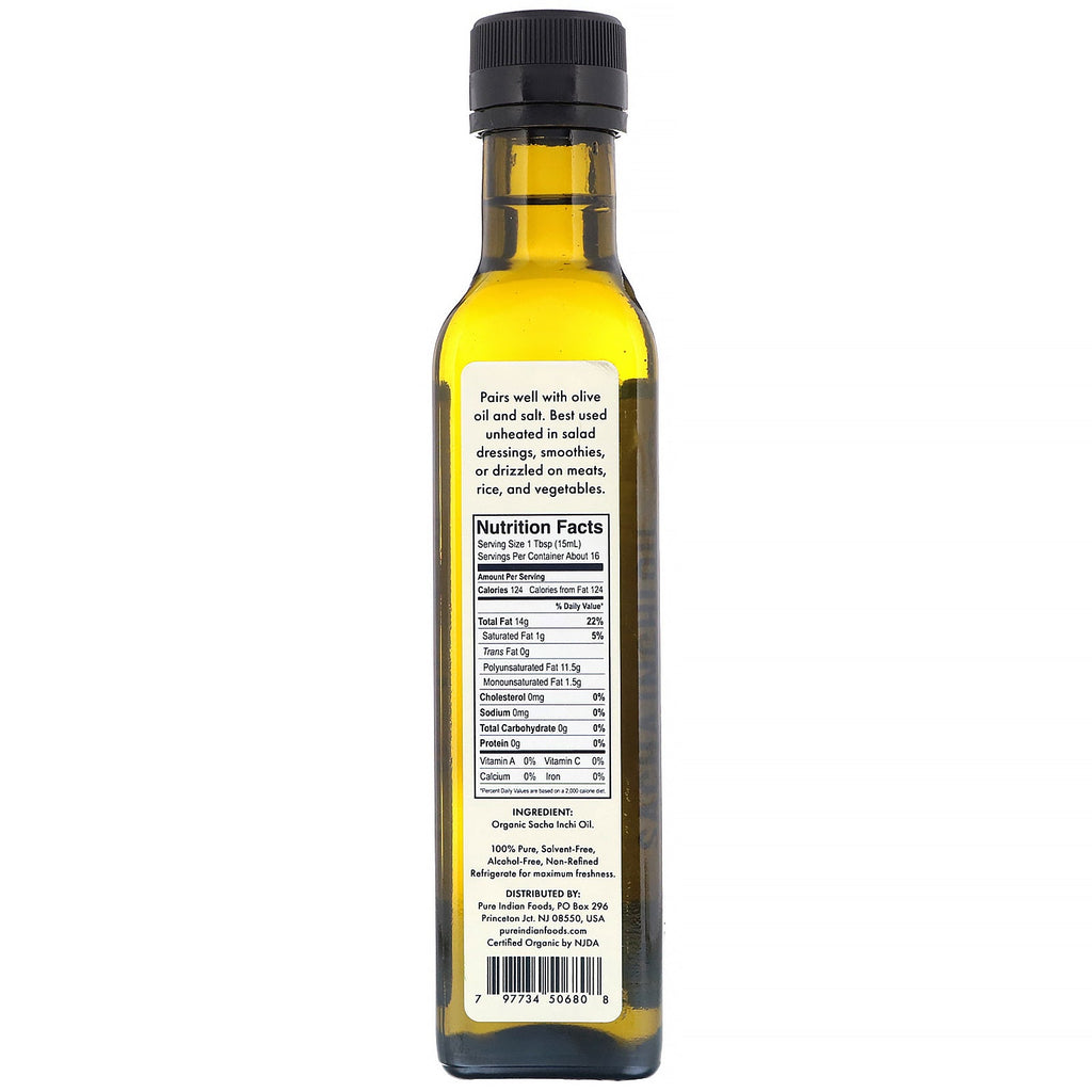 Pure Indian Foods,  Cold Pressed Extra-Virgin Sacha Inchi Oil, 250 ml