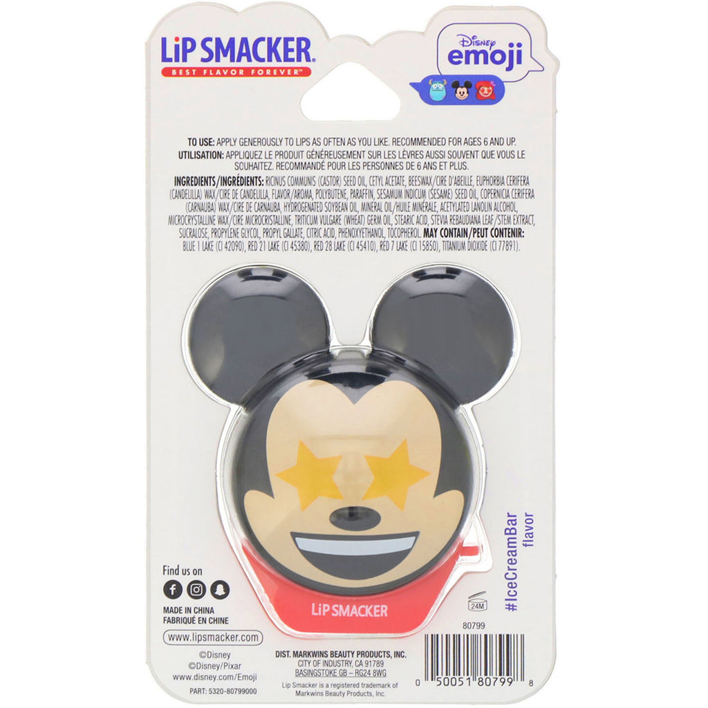 Lip Smacker, Bálsamo labial con emojis de Disney, Mickey, #IceCreamBar, 7,4 g (0,26 oz)