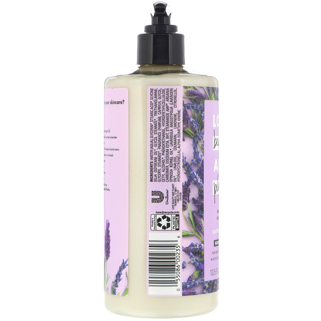 Love Beauty and Planet, Soothe &amp; Serene Body Lotion, Argan Oil &amp; Lavendel, 13,5 fl oz (400 ml)