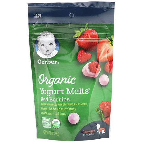 Gerber, Organic Yogurt Melts,  8 + Months, Red Berries, 1.0 oz (28 g)