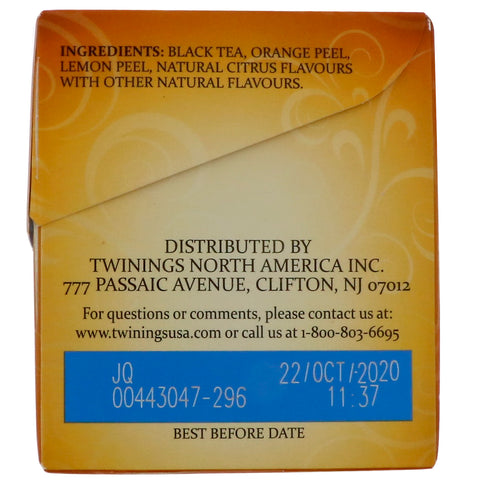 Twinings, Té negro Lady Grey, 20 bolsitas de té, 40 g (1,41 oz)