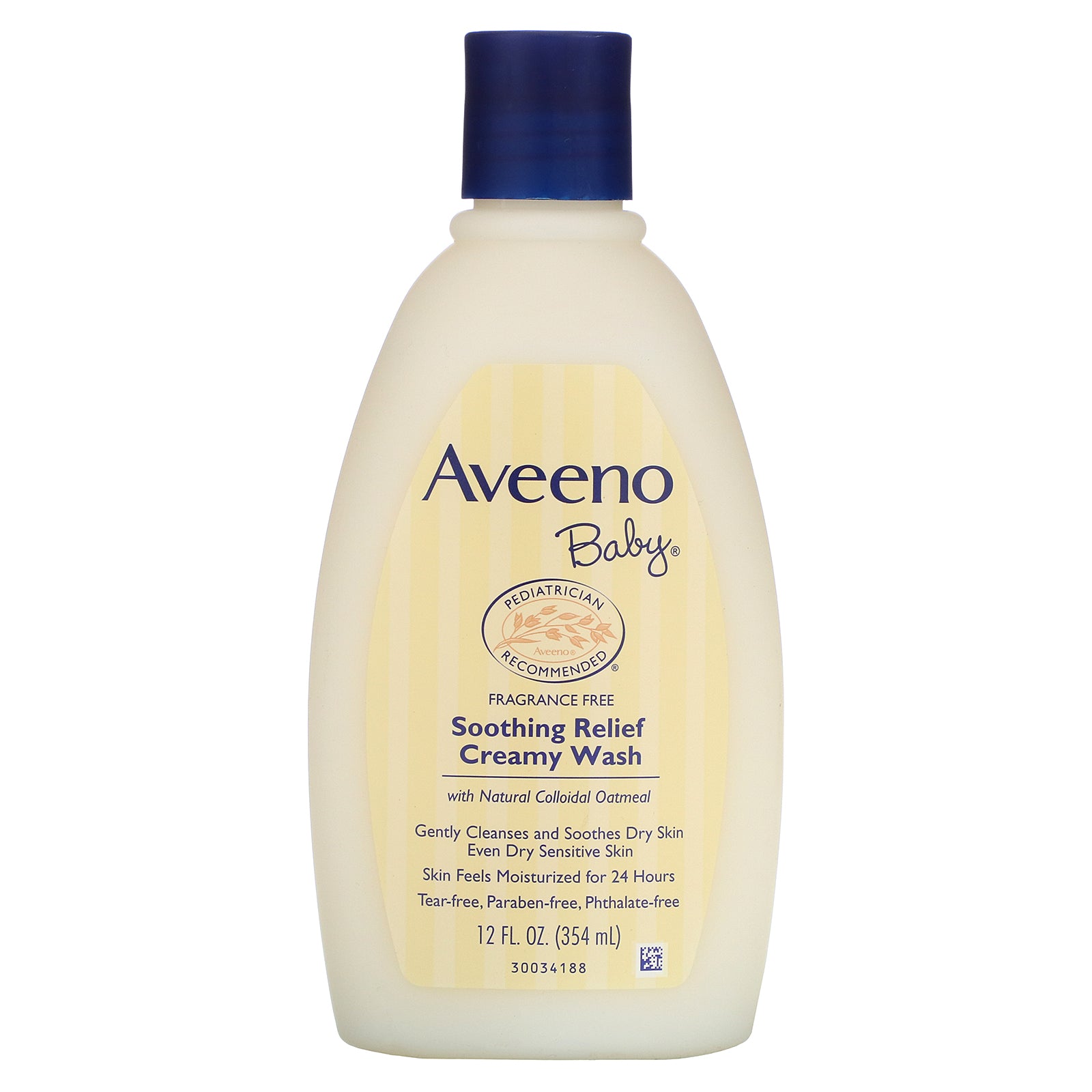 Aveeno, Baby, Soothing Relief Creamy Wash, Fragrance Free, 12 fl oz (354 ml)