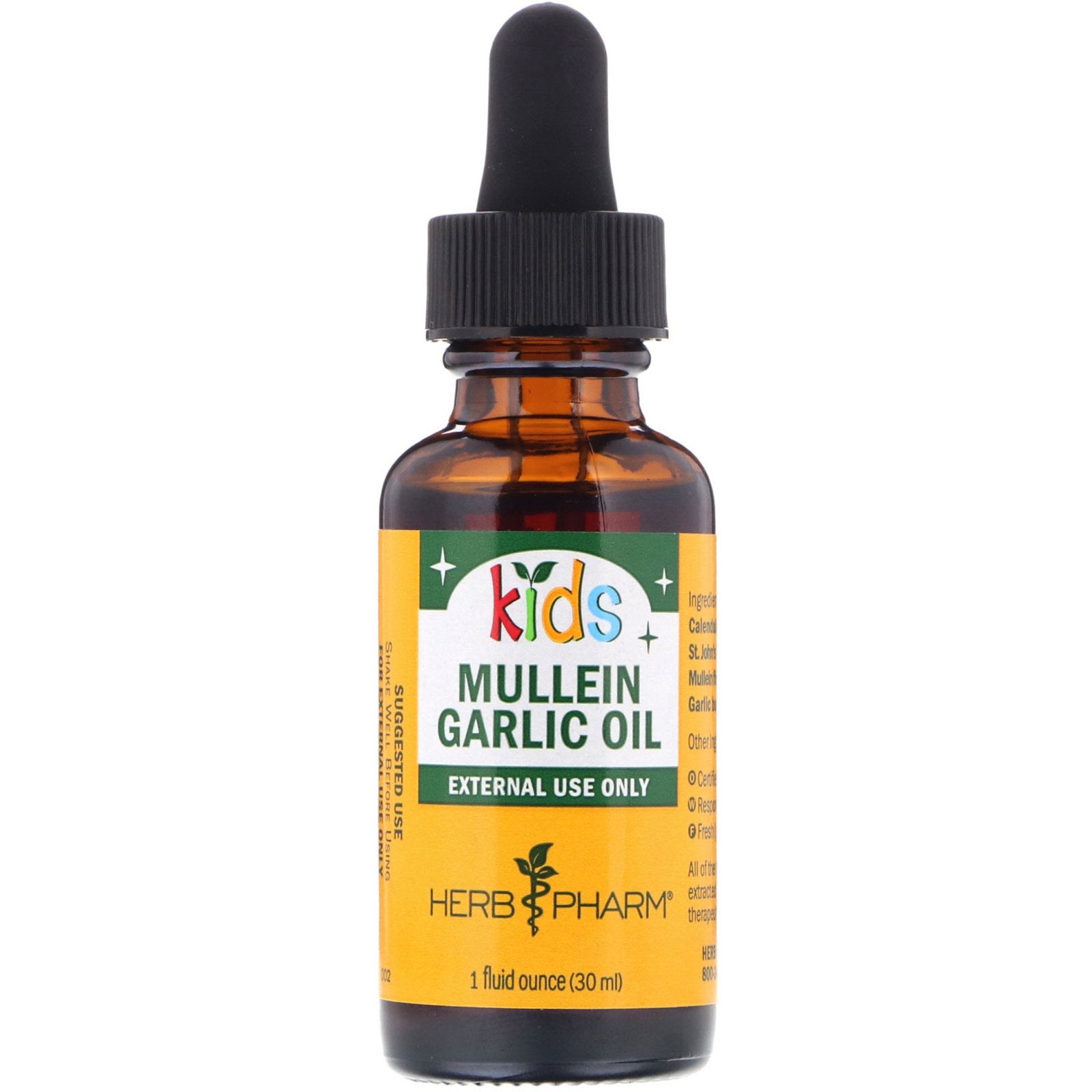 Herb Pharm, Mullein Garlic Oil, For Kids, 1 fl oz (30 ml)