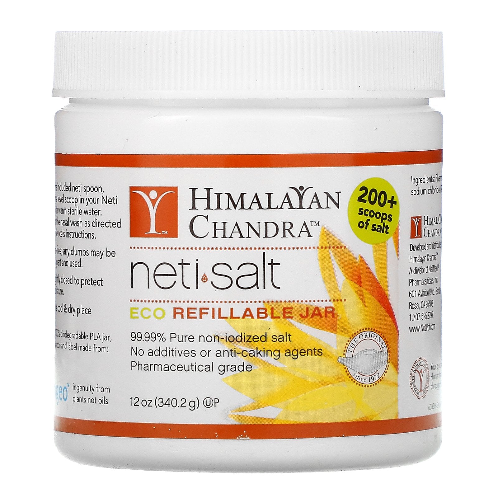 Himalayan Institute, Neti•Salt, Eco Refillable Jar, 12 oz (340.2 g)