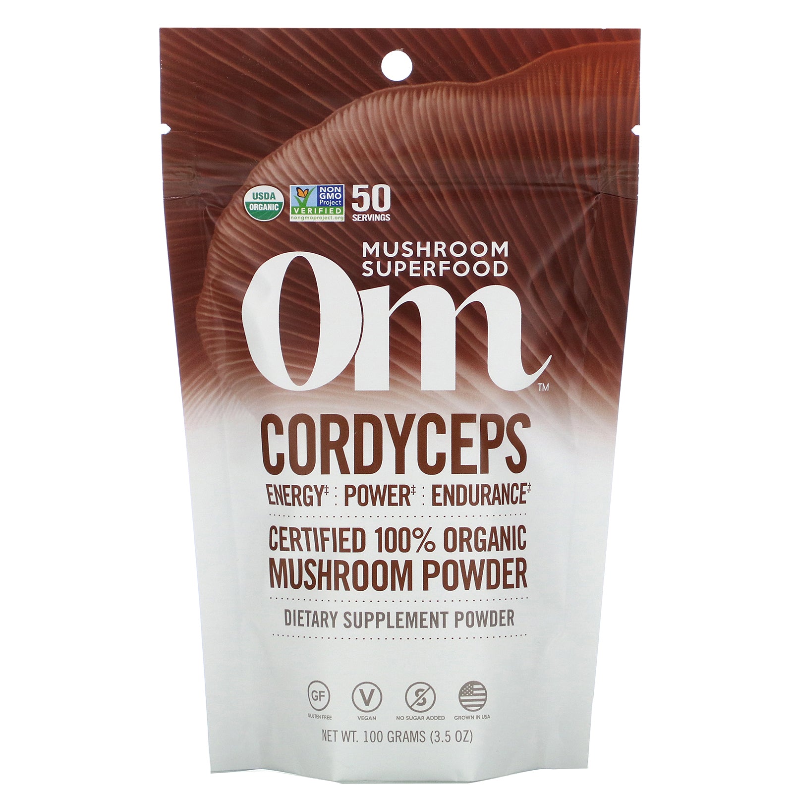 Om Mushrooms, Cordyceps, Certified 100% Organic Mushroom Powder, 3.5 oz (100 g)