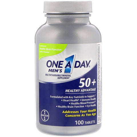 One-A-Day, Men's 50+, Healthy Advantage, Multivitamin/Multimineral Supplement, 100 Tablets