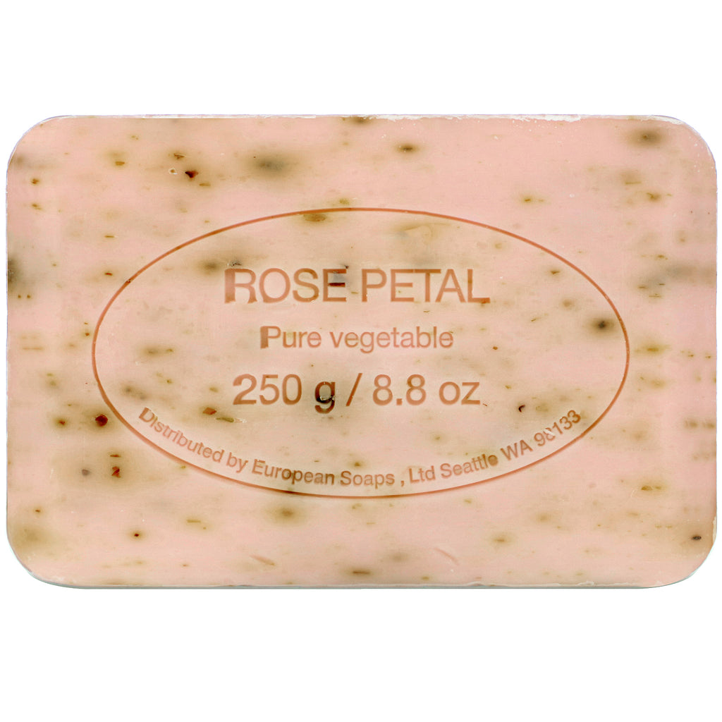 European Soaps, Pre de Provence, barra de jabón, pétalos de rosa, 8,8 oz (250 g)