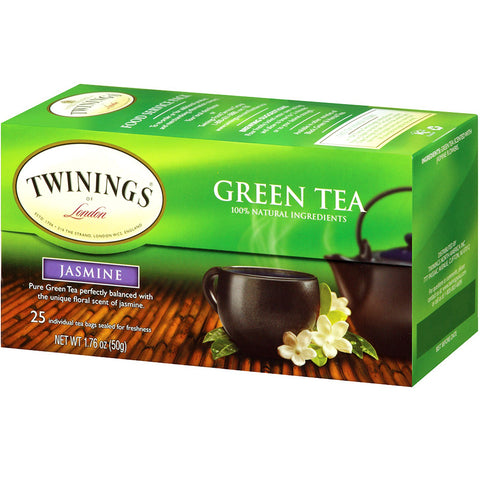 Twinings, grøn te, jasmin, 25 teposer, 1,76 oz (50 g)