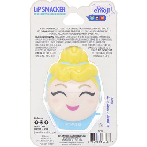 Lip Smacker, Bálsamo labial con emojis de Disney, Cenicienta, #BibbityBobbityBerry, 7,4 g (0,26 oz)