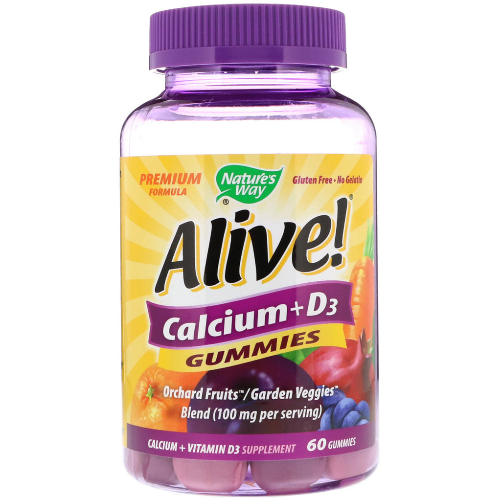 Nature's Way, Alive!, Calcium + D3, 60 Gummies