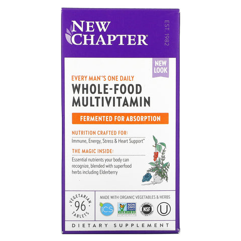 New Chapter, Every Man's One Daily Whole-Food Multivitamin , 96 Vegetarian Tablets