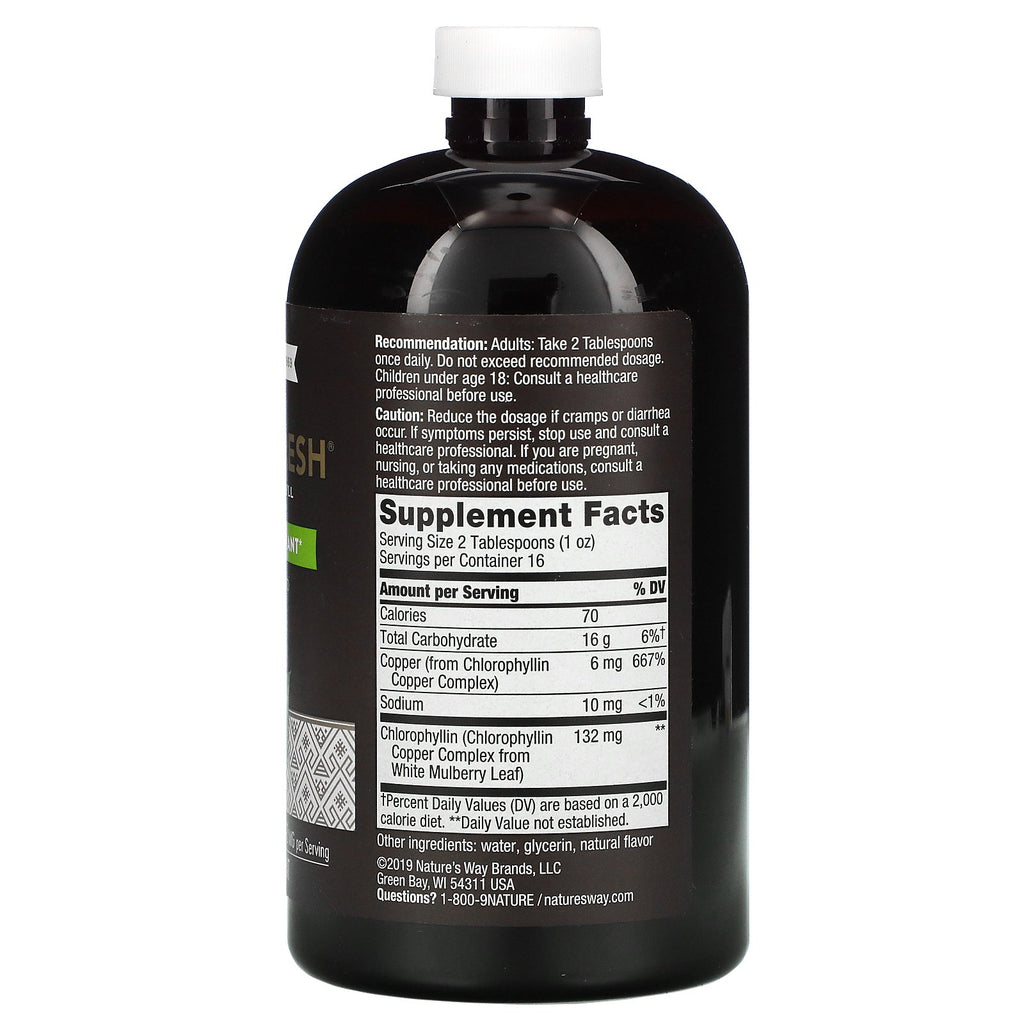 Nature's Way, Chlorofresh, flydende klorofyl, mynte, 132 mg, 16 fl oz (473,2 ml)