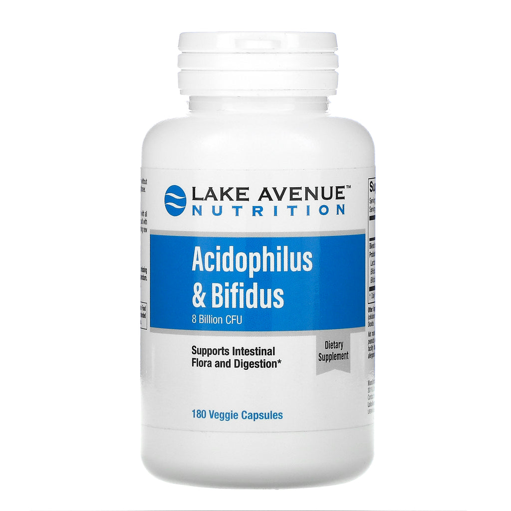 Lake Avenue Nutrition, Acidophilus & Bifidus, Probiotic Blend, 8 Billion CFU, 180 Veggie Capsules