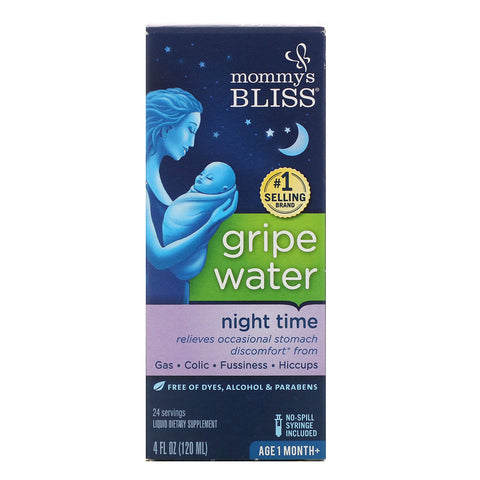 Mommy's Bliss, Night Time, Gripe Water, 1 Month+, 4 fl oz (120 ml)