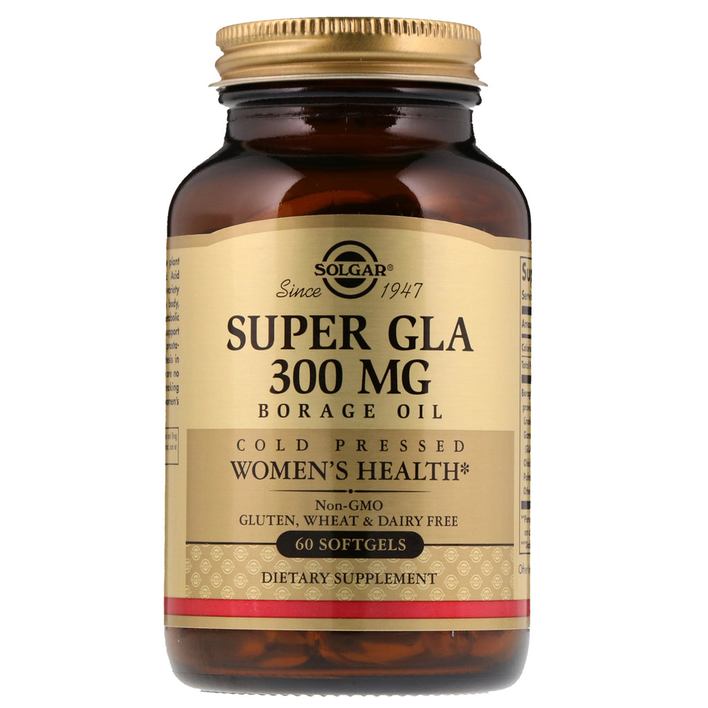 Solgar, Super GLA, Borage Oil, Women's Health, 300 mg, 60 Softgels