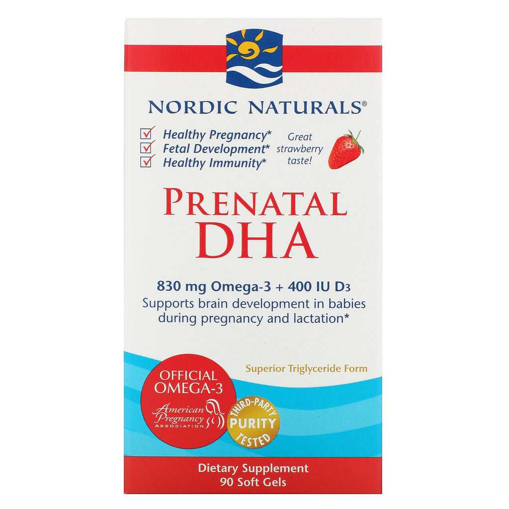 Nordic Naturals, Prenatal DHA, Strawberry, 90 Soft Gels