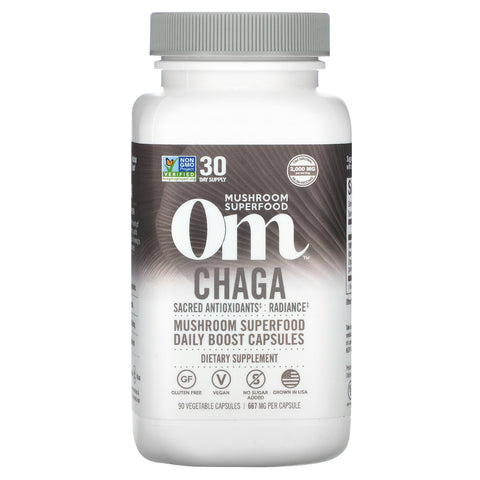Om Mushrooms, Chaga, 667 mg, 90 Vegetable Capsules