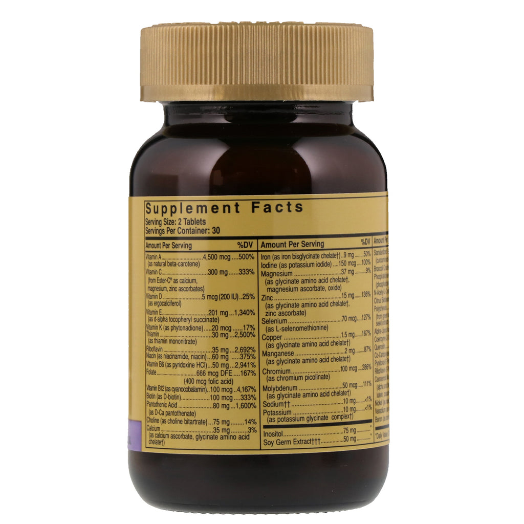 Solgar, Omnium, Phytonutrient Complex, Multiple Vitamin og Mineral Formula, 60 tabletter
