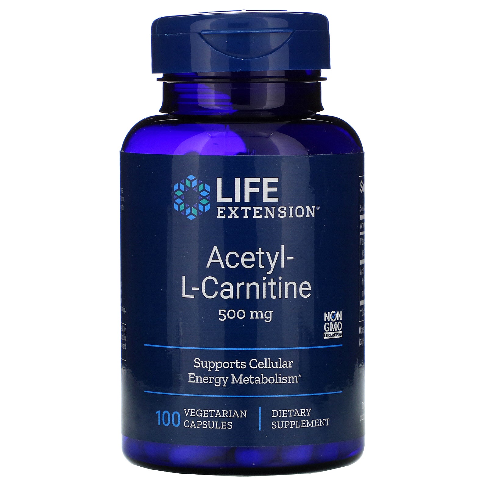 Life Extension, Acetyl-L-Carnitine, 500 mg, 100 Vegetarian Capsules