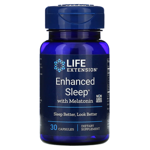 Life Extension, Enhanced Sleep with Melatonin, 30 Capsules