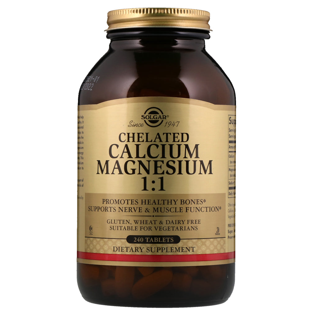 Solgar, Chelated Calcium Magnesium 1:1, 240 Tablets