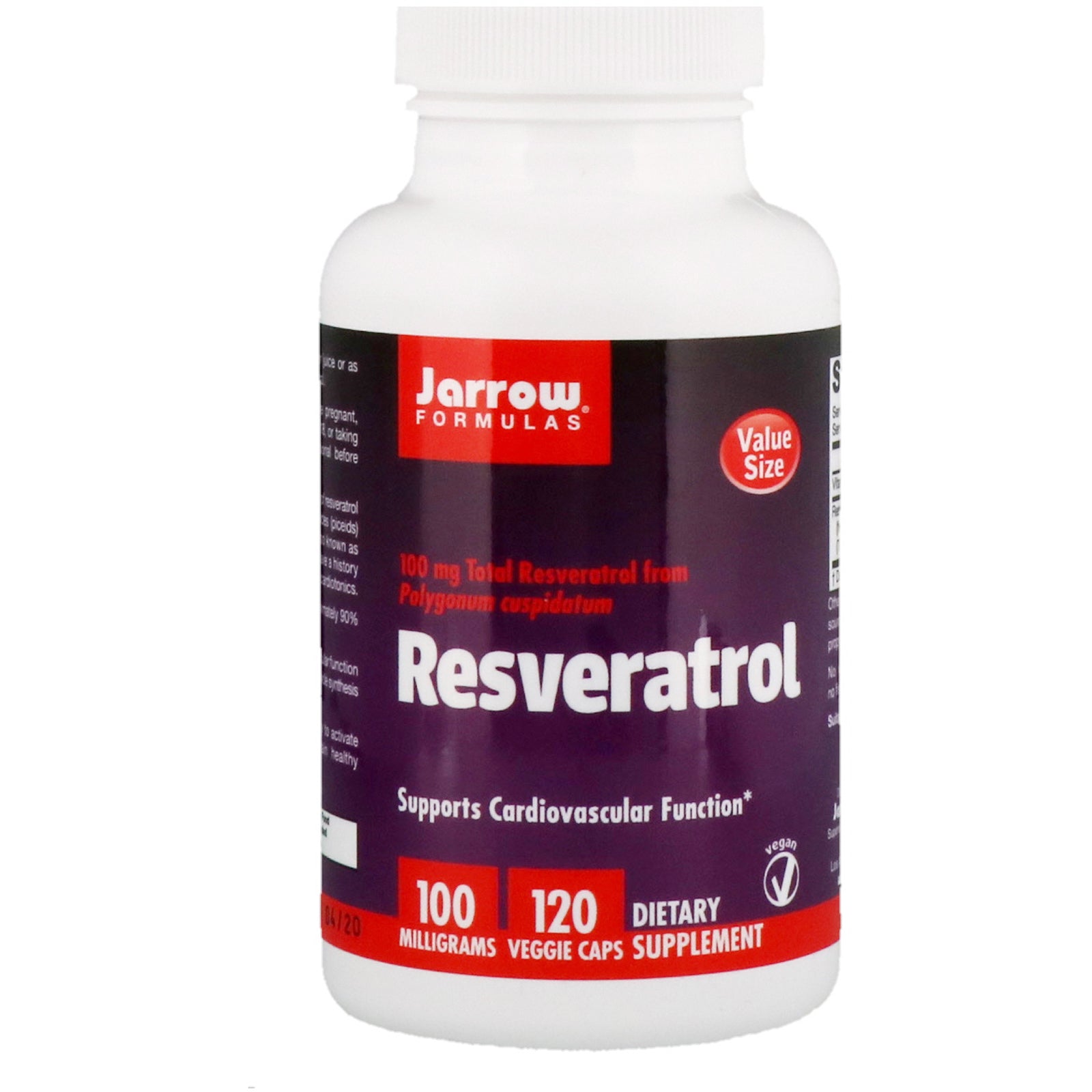 Jarrow Formulas, Resveratrol, 100 mg, 120 Veggie Caps