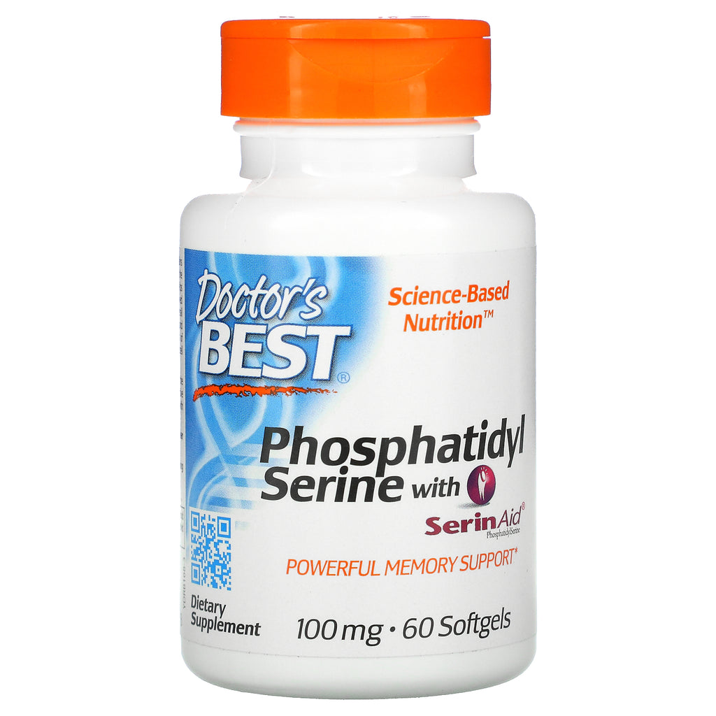 Doctor's Best, Phosphatidylserine with SerinAid, 100 mg, 60 Softgels