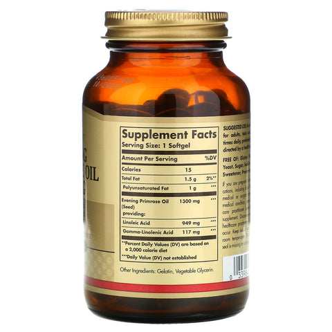 Solgar, Aceite de onagra, 1300 mg, 60 cápsulas blandas