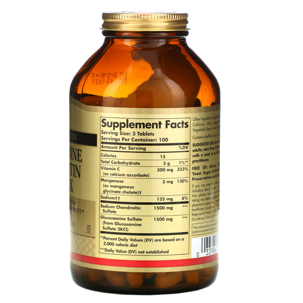 Solgar, Glucosamin Chondroitin Complex, Ekstra styrke, 300 tabletter