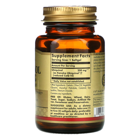 Solgar, Ubiquinol (Reduceret CoQ10), 200 mg, 30 Softgels