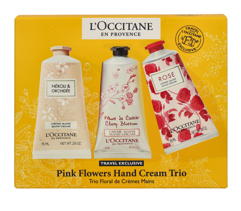 L'Occitane Pink Flowers Håndcreme Trio Sæt 225 ml