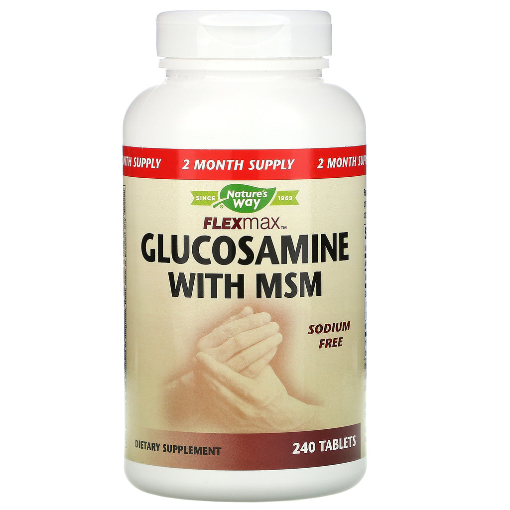 Nature's Way, Flexmax, Glucosamine with MSM, Sodium Free, 240 Tablets