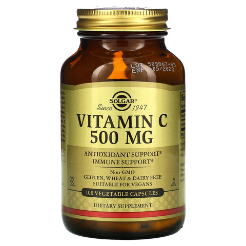 Solgar, Vitamin C, 500 mg, 100 Vegetable Capsules