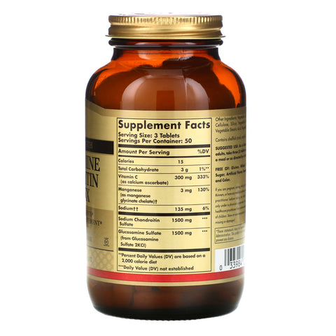 Solgar, Glucosamin Chondroitin Complex, Ekstra styrke, 150 tabletter