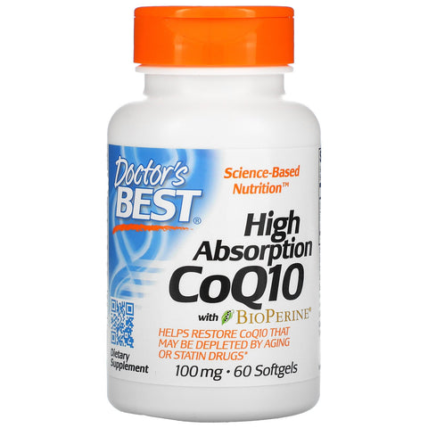 Doctor's Best, High Absorption CoQ10 with BioPerine, 100 mg, 60 Softgels