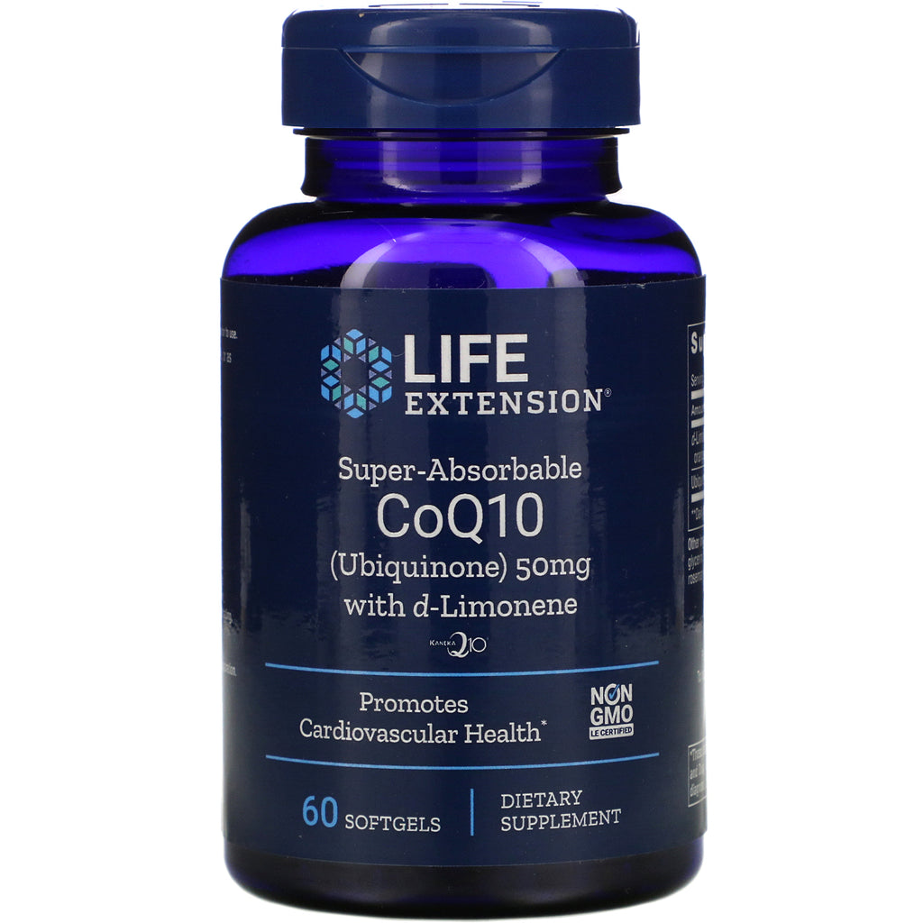 Life Extension, Super-Absorbable CoQ10 with d-Limonene, 50 mg, 60 Softgels