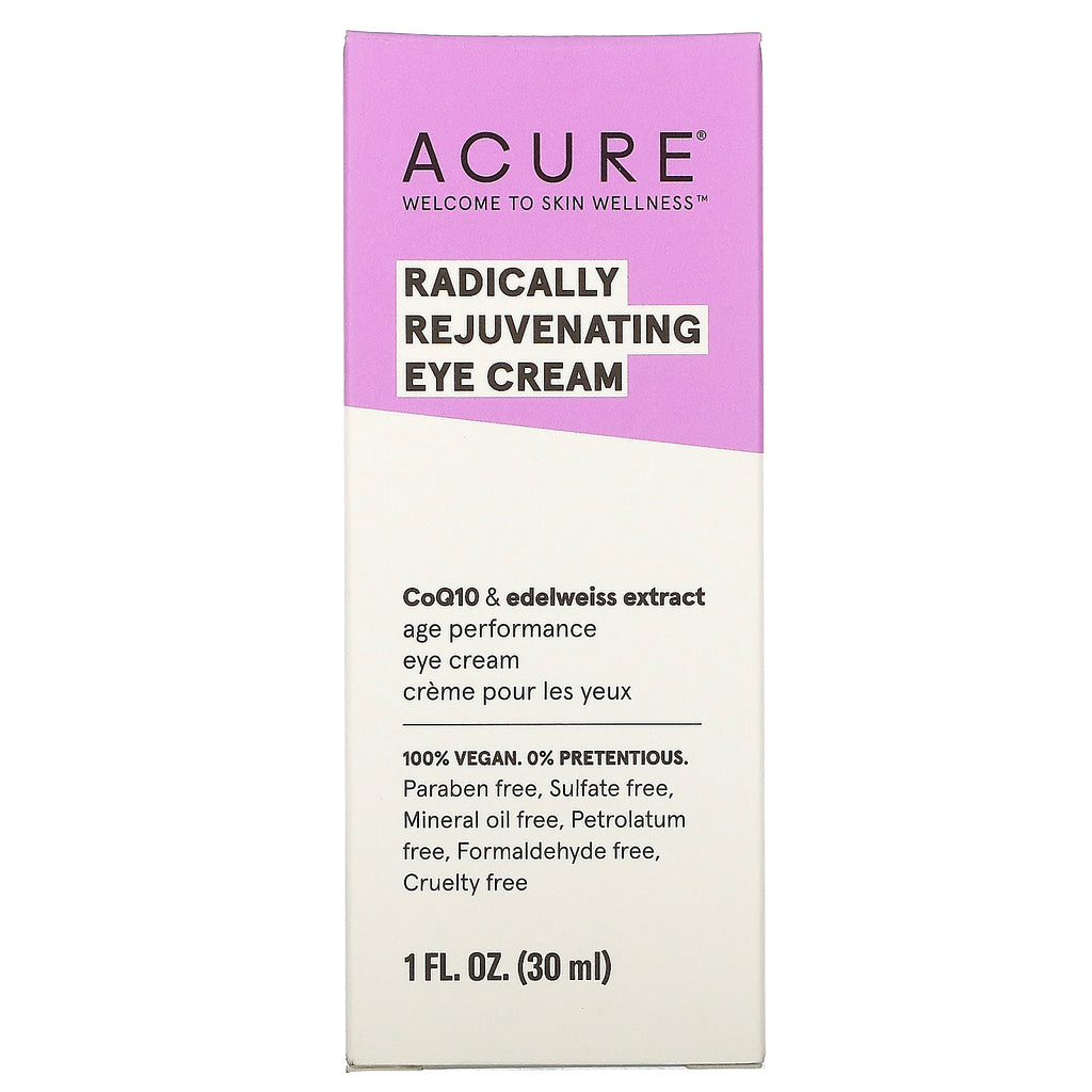 Acure, Crema para ojos radicalmente rejuvenecedora, 1 fl oz (30 ml)