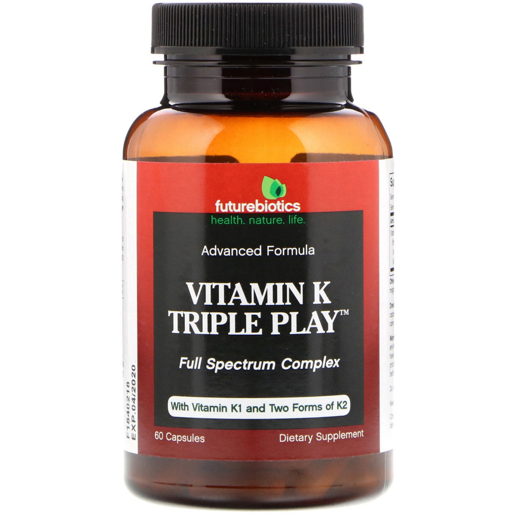FutureBiotics, Vitamin K Triple Play, 60 Capsules