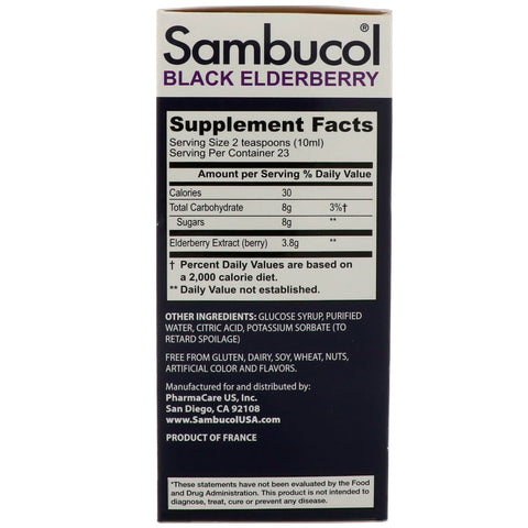 Sambucol, sort hyldebærsirup, original formel, 7,8 fl oz (230 ml)