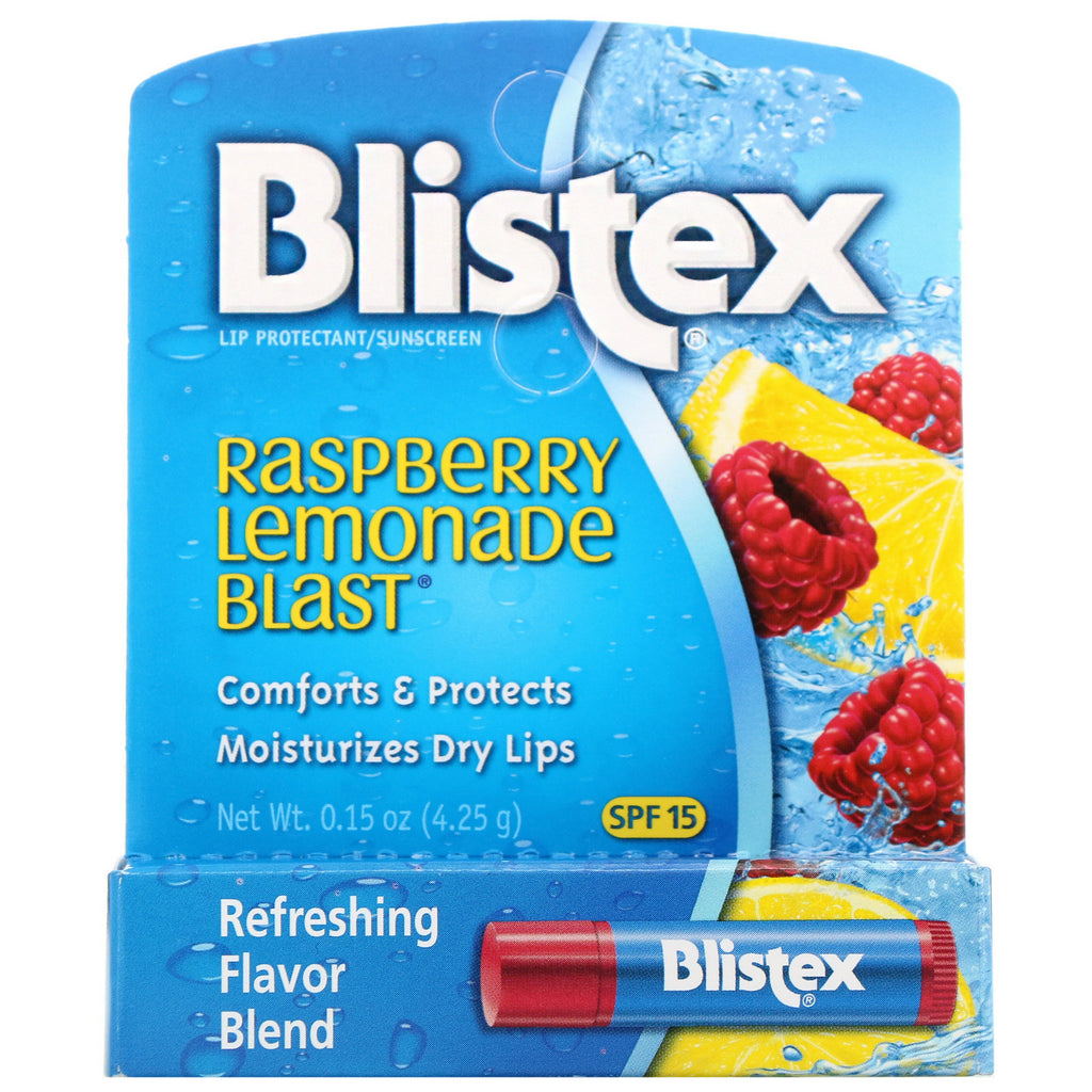 Blistex, læbebeskyttende/solcreme, SPF 15, Raspberry Lemonade Blast, 0,15 oz (4,25 g)