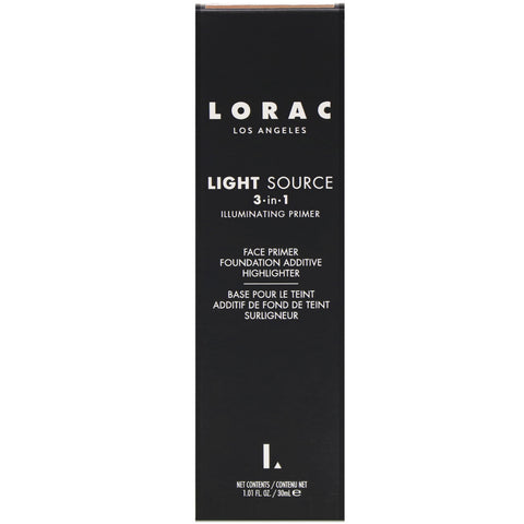 Lorac, lyskilde, 3 i 1 lysende primer, Daybreak Aurore, 1,01 fl oz (30 ml)
